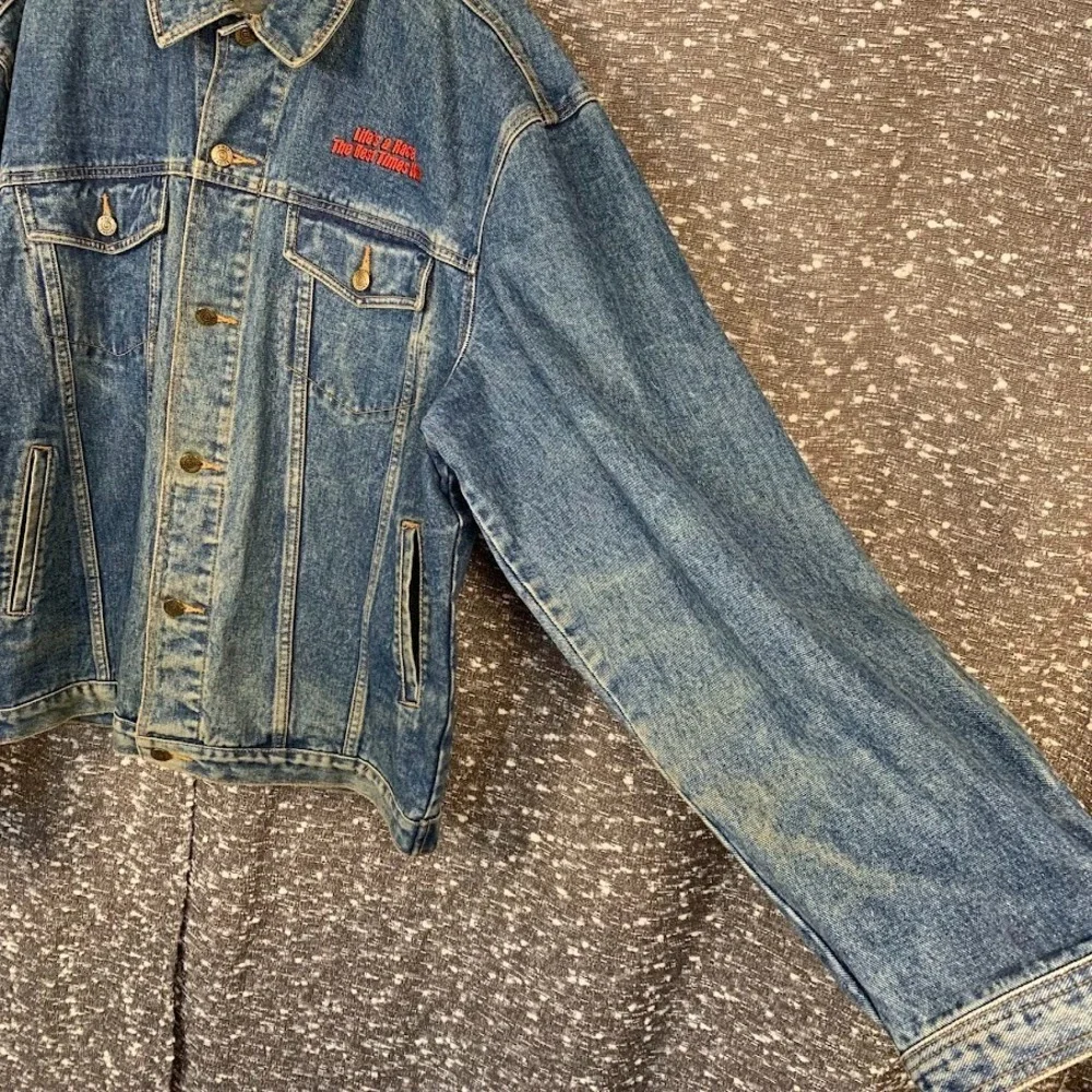 Vtg First Choice Nascar Cafe Smoky Mountains Embroidered Denim‎ Jacket Size XXL